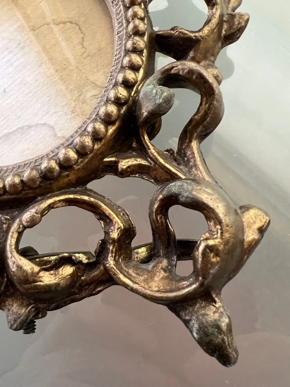 🖼️Ornate Metal Victorian Picture Frame #7249 Heavy Metal Scrollwork Kickstand